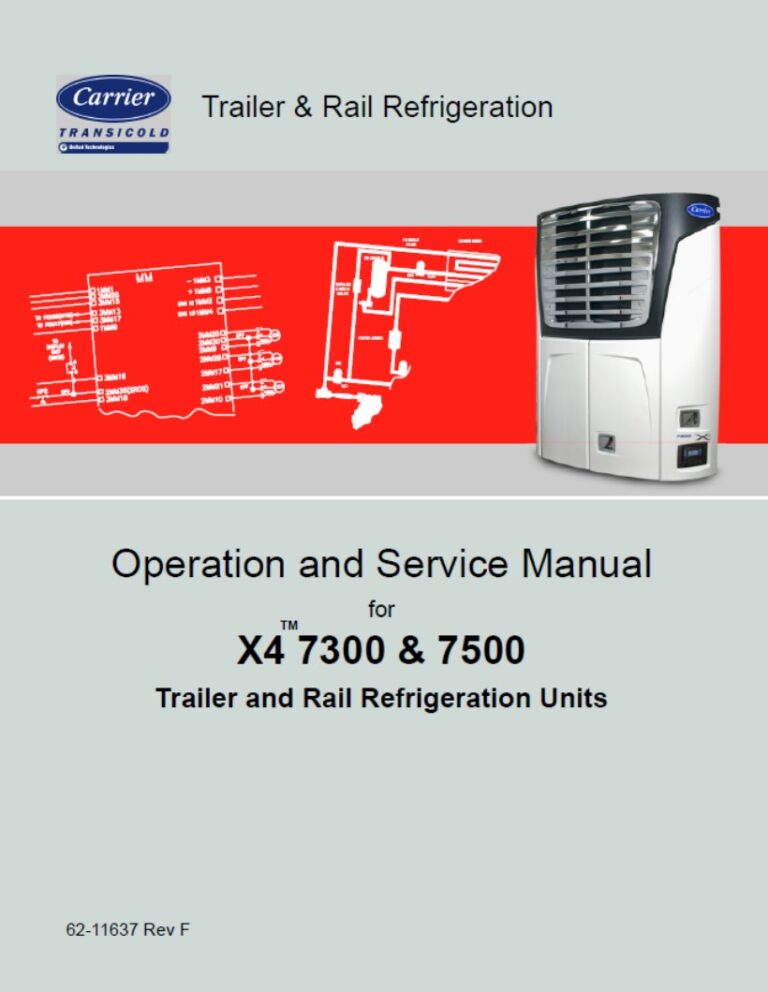 Carrier Transicold X4 7300 7500 Diagnoses Service Manual Transport